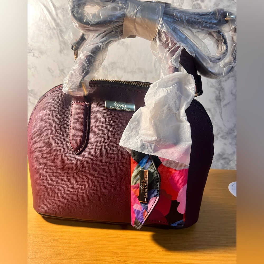 Trina Turk Purse Bordeaux Plum Purple Handbag With Coin Purse BNWT!